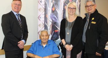 WWII Code Talker Levi Oakes Visits CDSBEO Educators