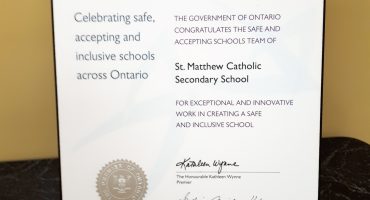 St. Matthew Catholic Secondary School – Premier’s Award for Accepting Schools
