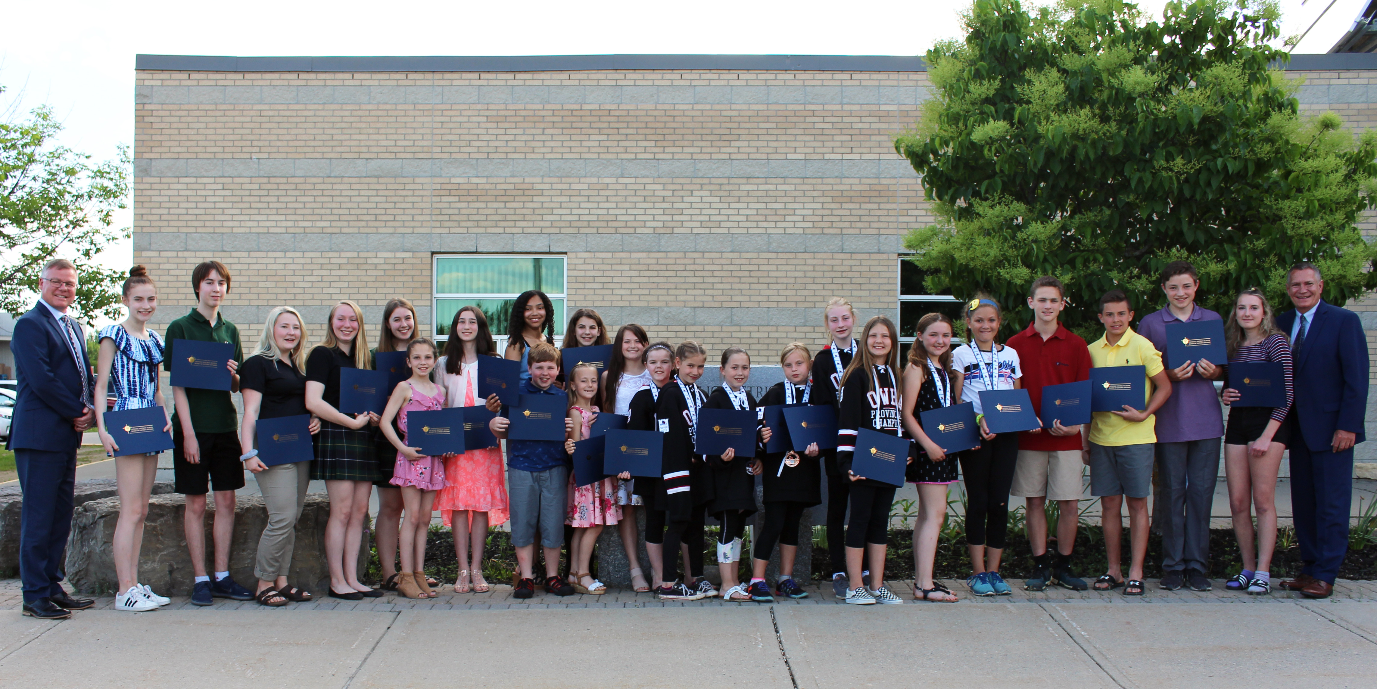 CDSBEO award winners pose with their awards at the June 18th board meeting. 