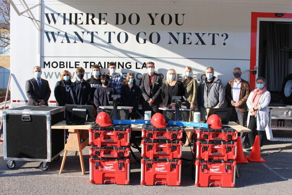 Group photo of announcement attendees.