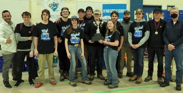 Students with SKLZ trophy.