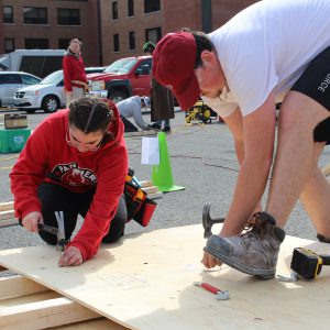 Students competition in the house building portion of the Eastern Ontario SKLZ competition.