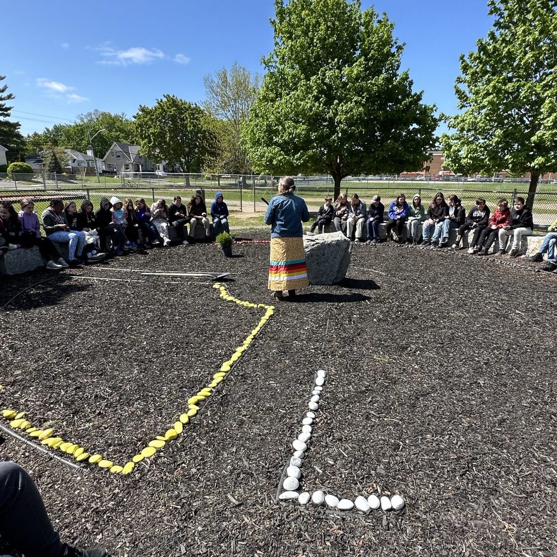 Official opening of the St. Mary Catholic School, Carleton Place medicine garden with Kokum Marlene.