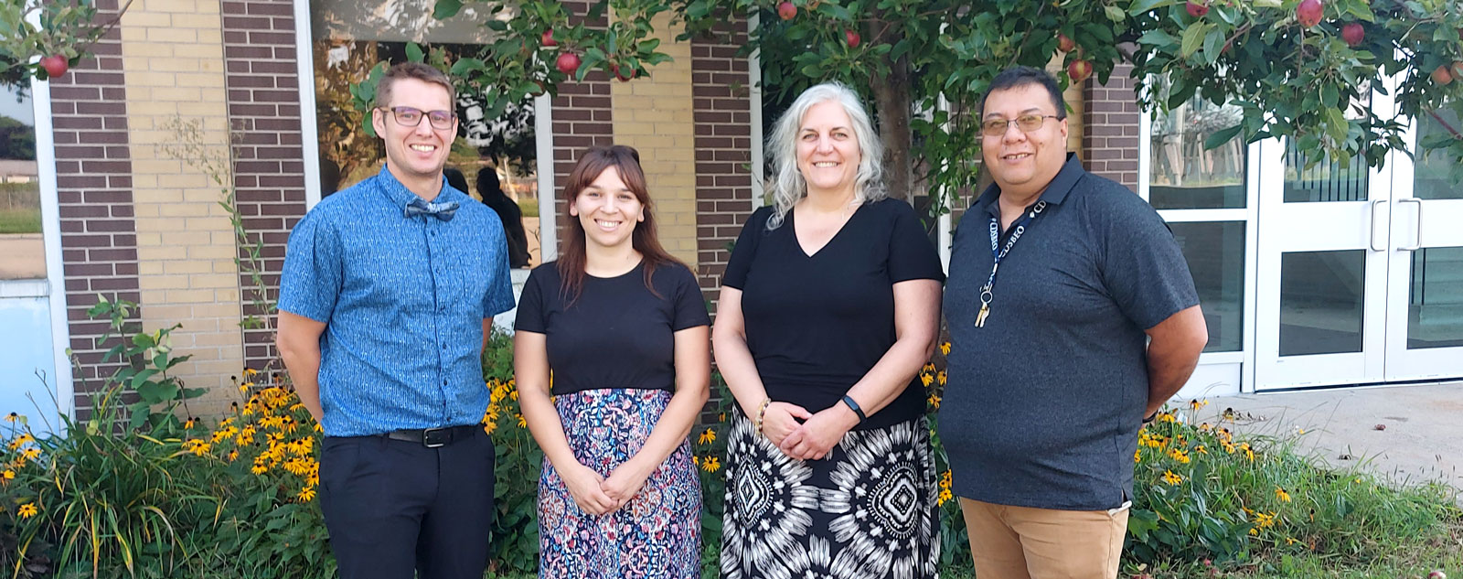 The CDSBEO Indigenous Education Team: Colby Demerchant, Melissa Mader-Tardif, Stéphanie Nelson, and Allen Smoke.