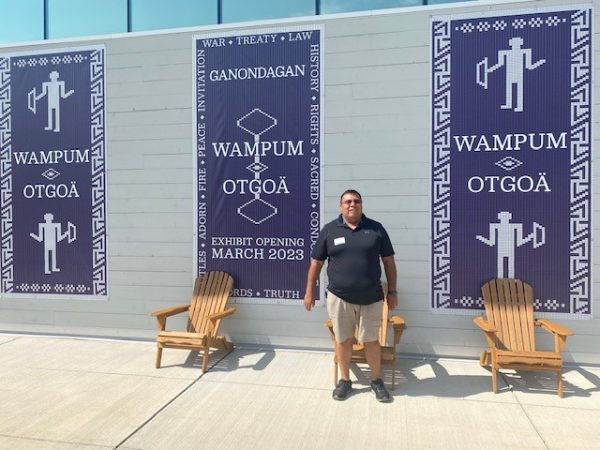 CDSBEO Indigenous Cultural Advisor Allen Smoke attending the Wampum Educator's Day.